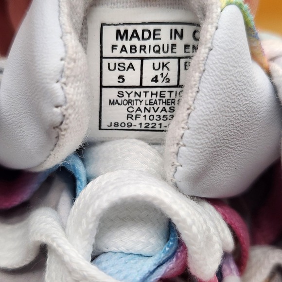 Polo Ralph Lauren Shoes Youth Size 5 White Rainbow Sayer Pastel Laces‎ RF103535 - Picture 4 of 7